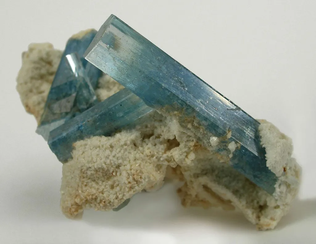 Aquamarine on Feldspar - image 3