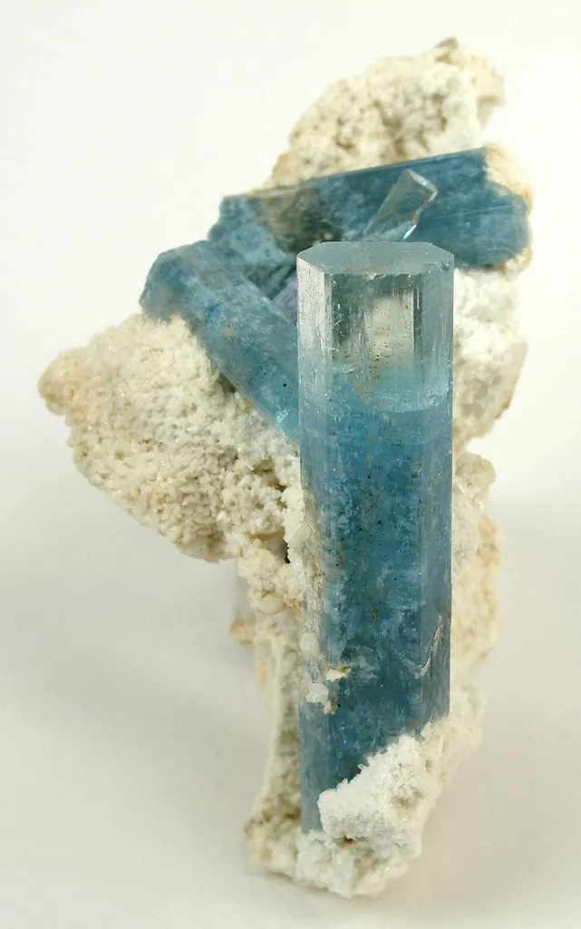 Aquamarine on Feldspar - image 2