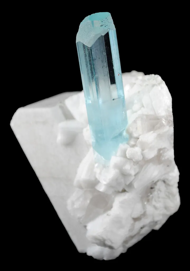 Aquamarine on Feldspar With Albite - image 2