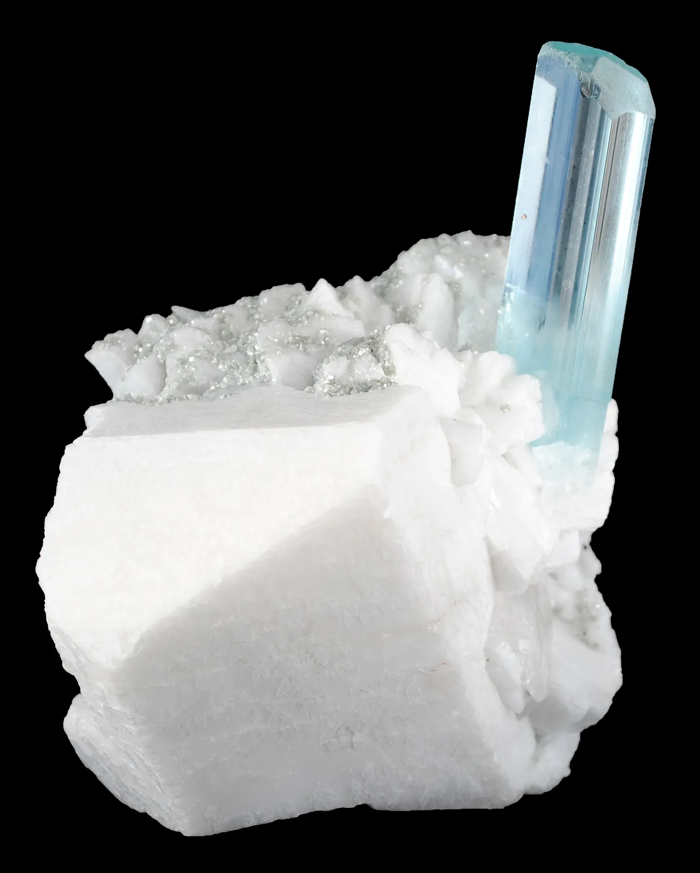 Aquamarine on Feldspar With Albite - image 3