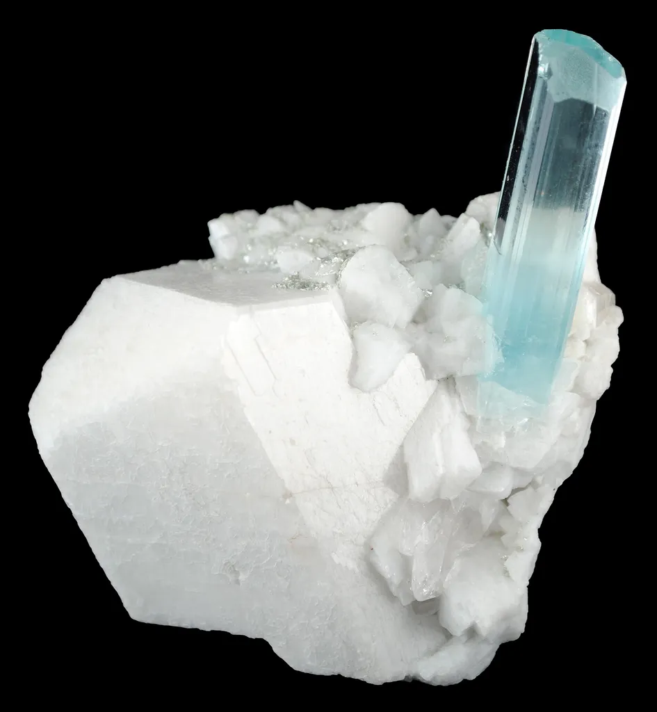 Aquamarine on Feldspar With Albite image