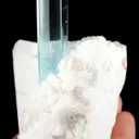 Aquamarine on Feldspar With Albite - image 6