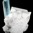 Aquamarine on Feldspar With Albite - image 4