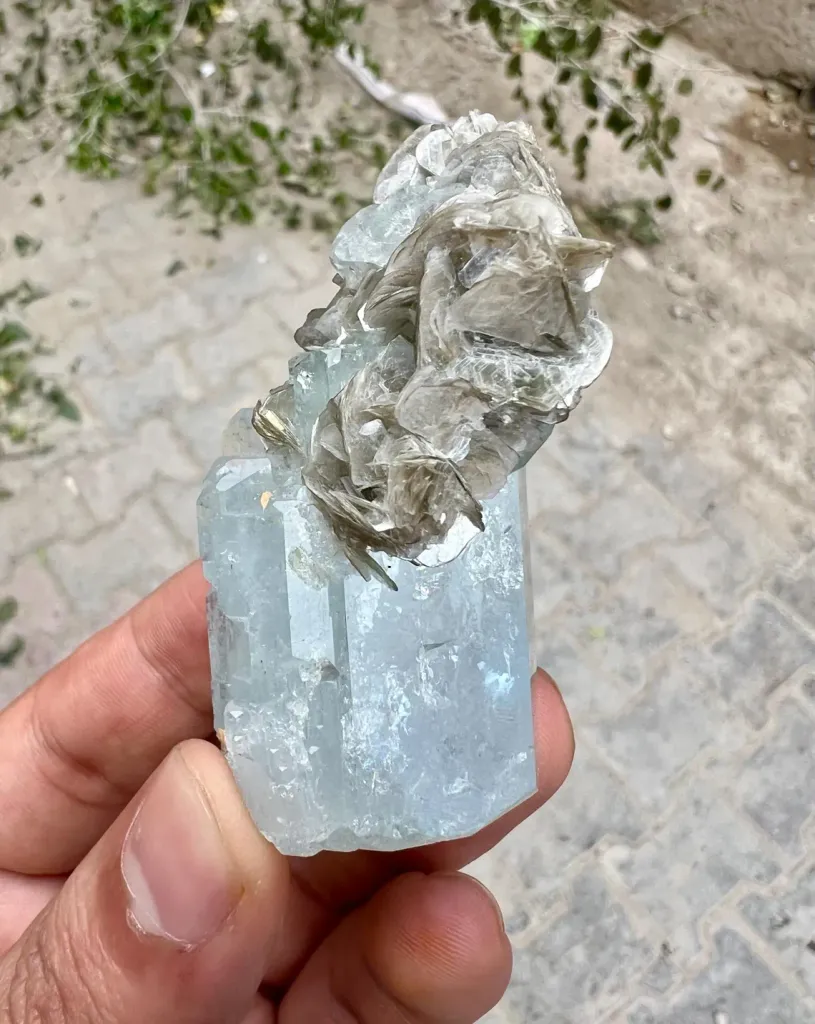 Aquamarine on Mica from Pakistan - image 6