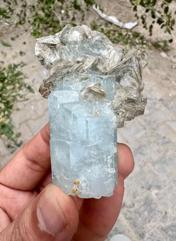 Aquamarine on Mica from Pakistan - image 3