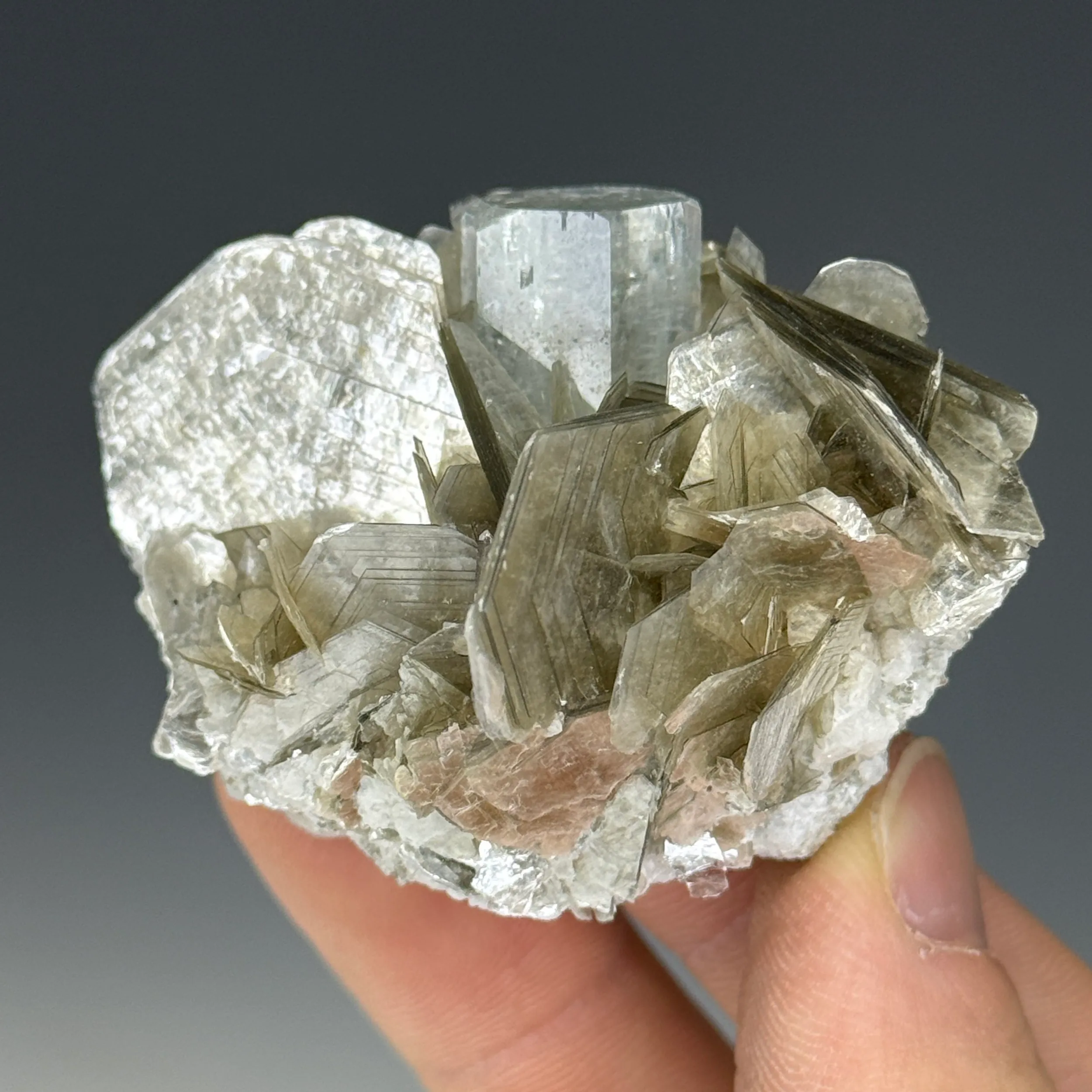 Aquamarine on Muscovite - image 2