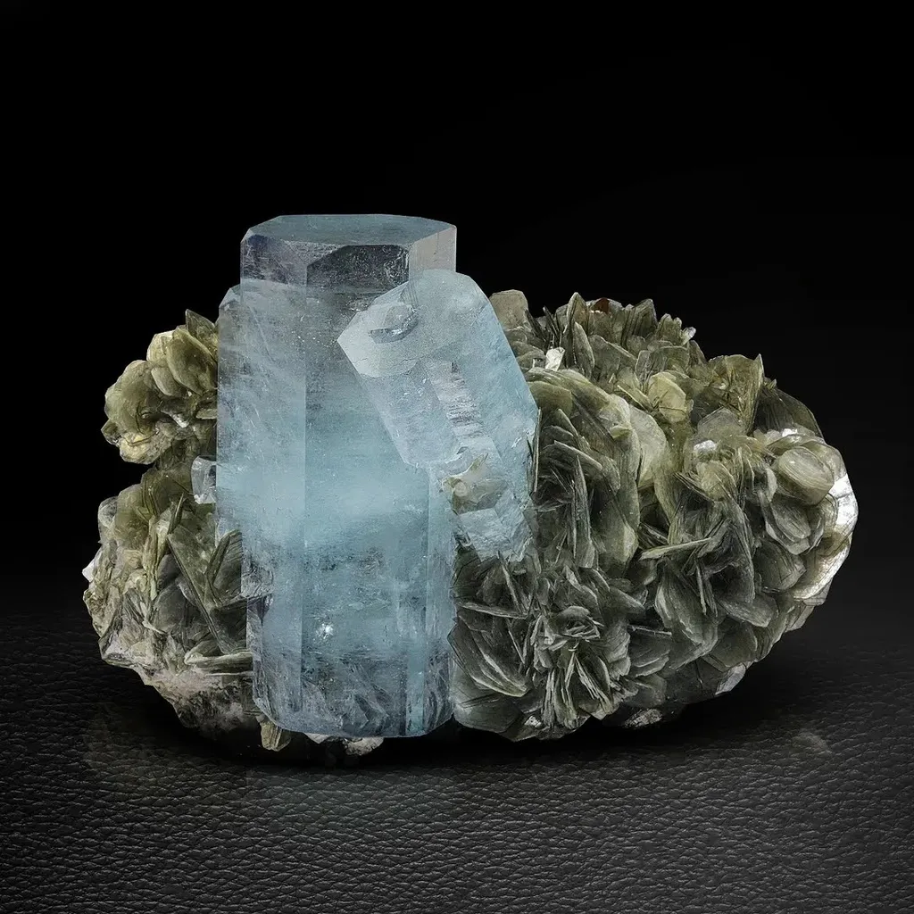 Aquamarine on Muscovite image