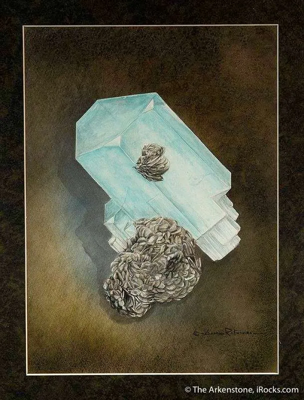 Aquamarine on Muscovite image