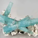Aquamarine on Quartz and Feldspar, "The Bowtie" - image 1