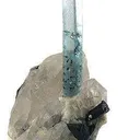 Aquamarine on Quartz With Schorl - image 2