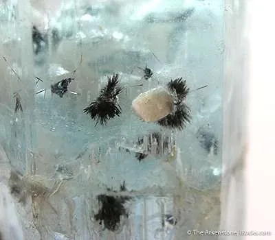 Aquamarine on Quartz With Schorl - image 3