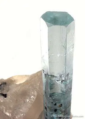 Aquamarine on Quartz With Schorl - image 4