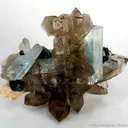 Aquamarine on Smoky Quartz - image 1
