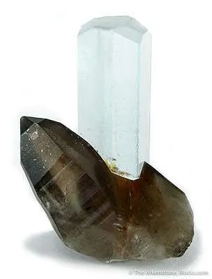 Aquamarine on Smoky Quartz image