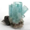 Aquamarine on Smoky Quartz - image 2