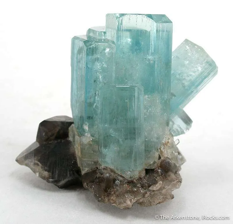 Aquamarine on Smoky Quartz - image 2