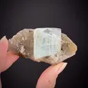 Aquamarine on Smoky Quartz - image 1