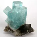 Aquamarine on Smoky Quartz - image 1