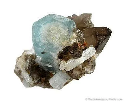 Aquamarine on Smoky Quartz - image 2