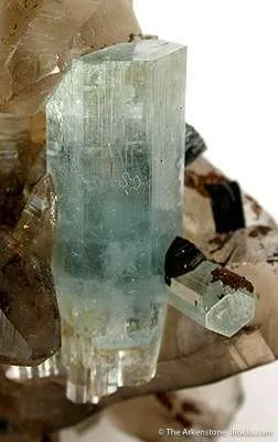 Aquamarine on Smoky Quartz - image 3