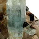 Aquamarine on Smoky Quartz - image 3