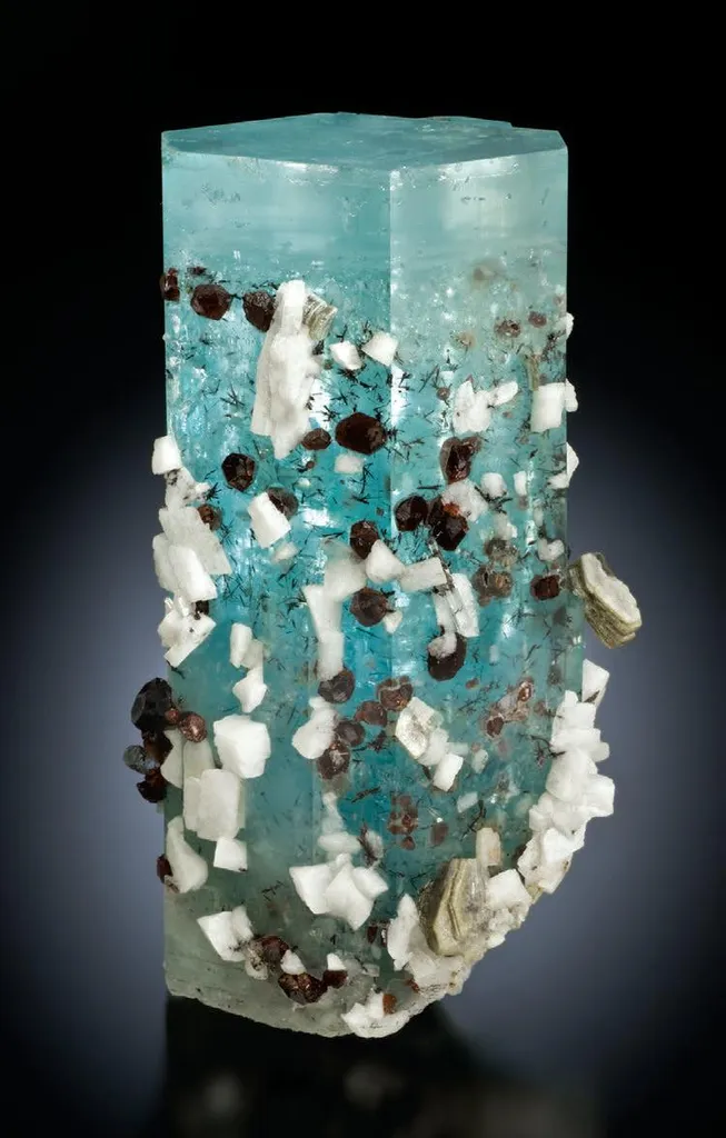 Aquamarine, Spessartine, Albite, Muscovite, Schorl image