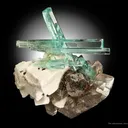 Aquamarine, Spessartine and Quartz on Feldspar - image 3