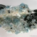 Aquamarine (Unusual Flat Plate) With Schorl - image 1