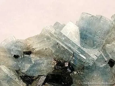 Aquamarine (Unusual Flat Plate) With Schorl - image 2