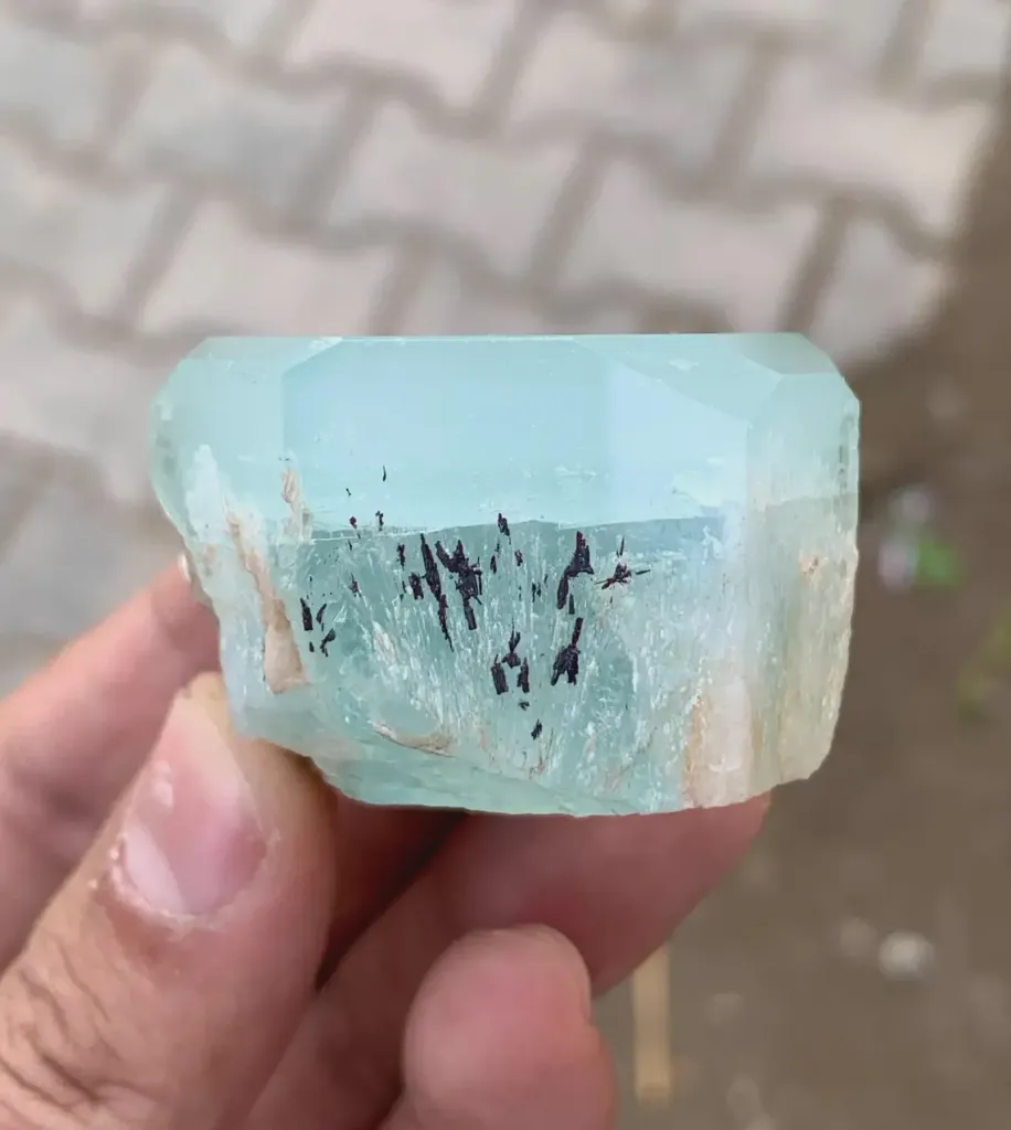 Aquamarine with Albite from Afghanistan - image 6