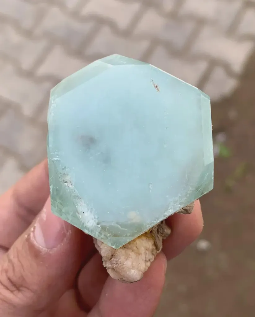 Aquamarine with Albite from Afghanistan - image 5