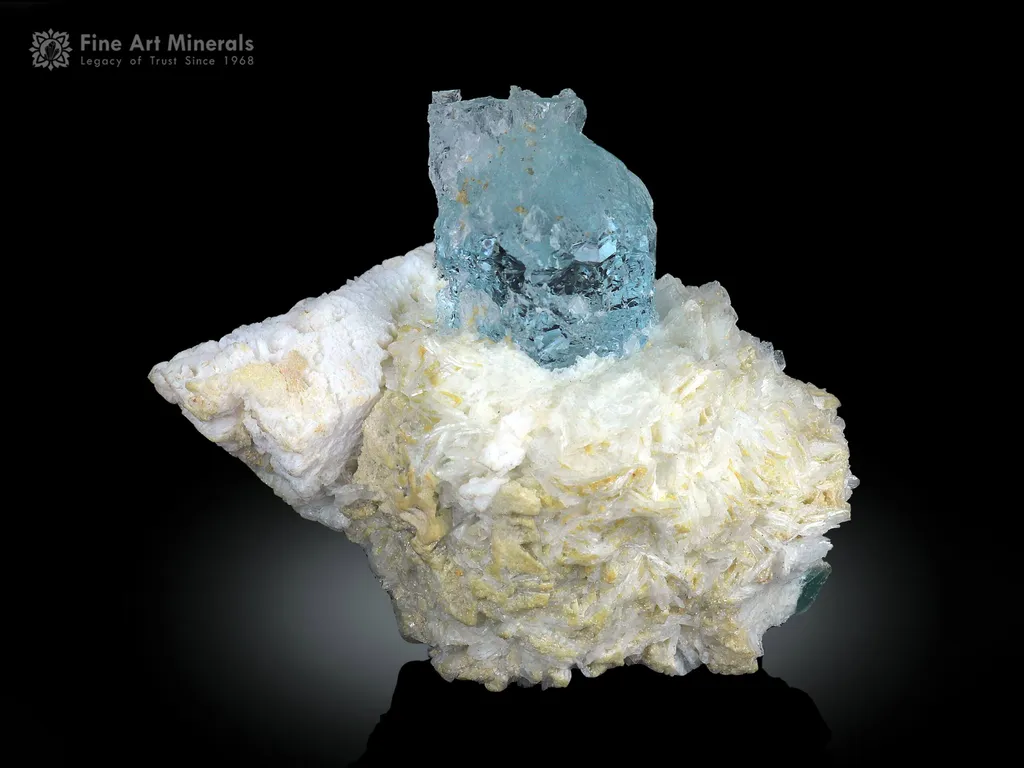 Aquamarine with Albite from Shigar Pakistan image