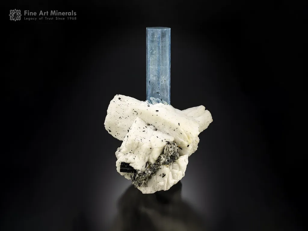 Aquamarine with Columbite on Matrix from Shigar Pakistan image