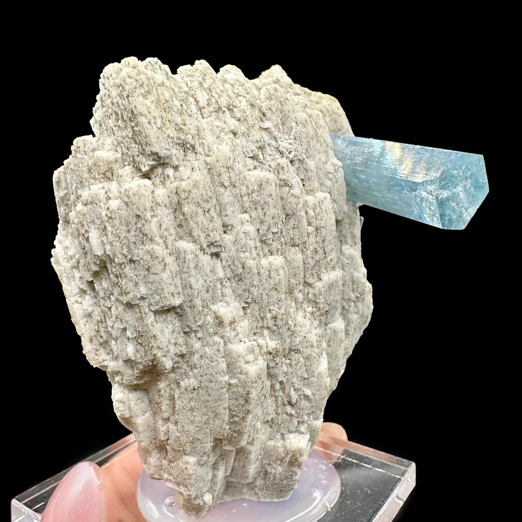 Aquamarine With Feldspar Natural Mineral Specimen image