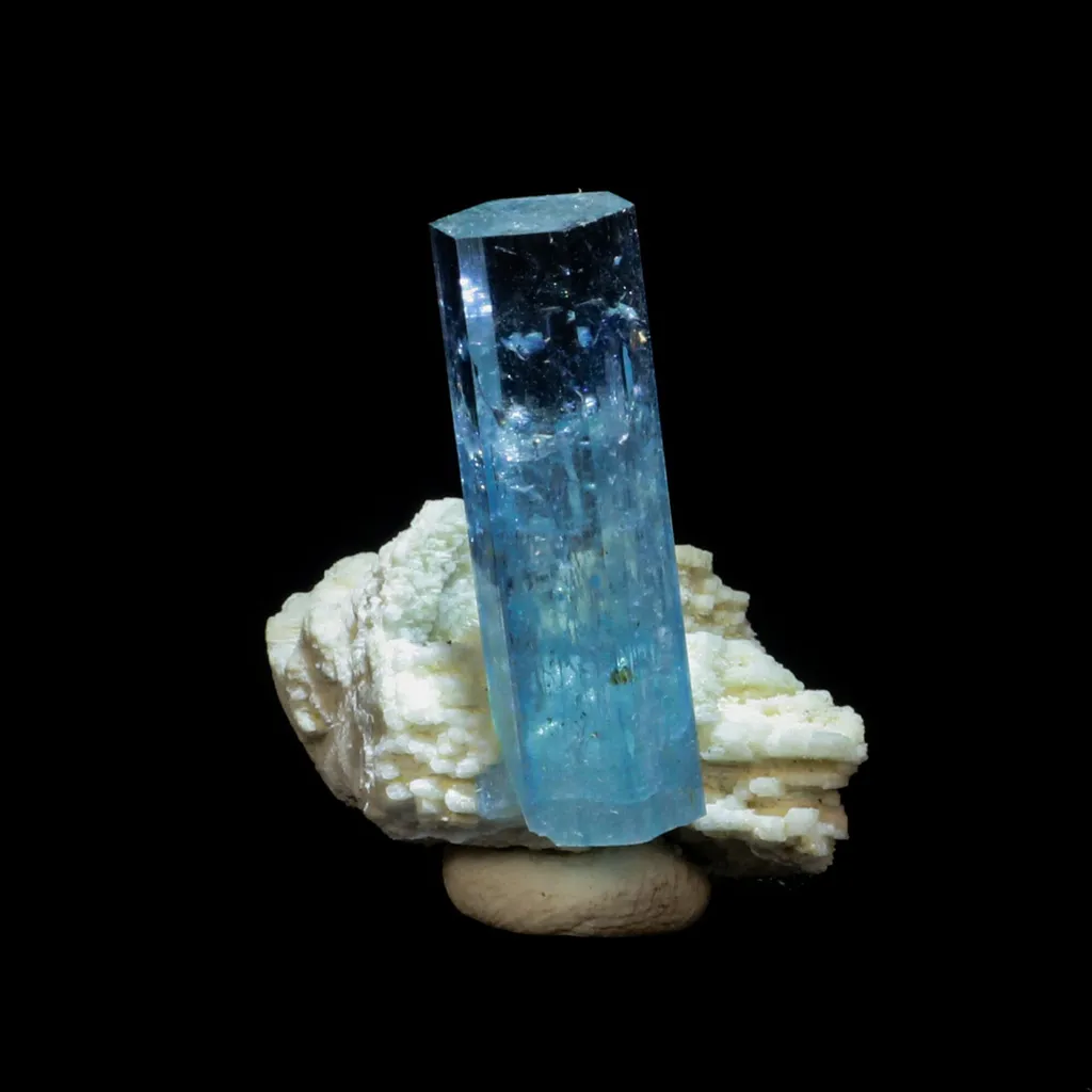 Aquamarine with Feldspar Natural Mineral Specimen image