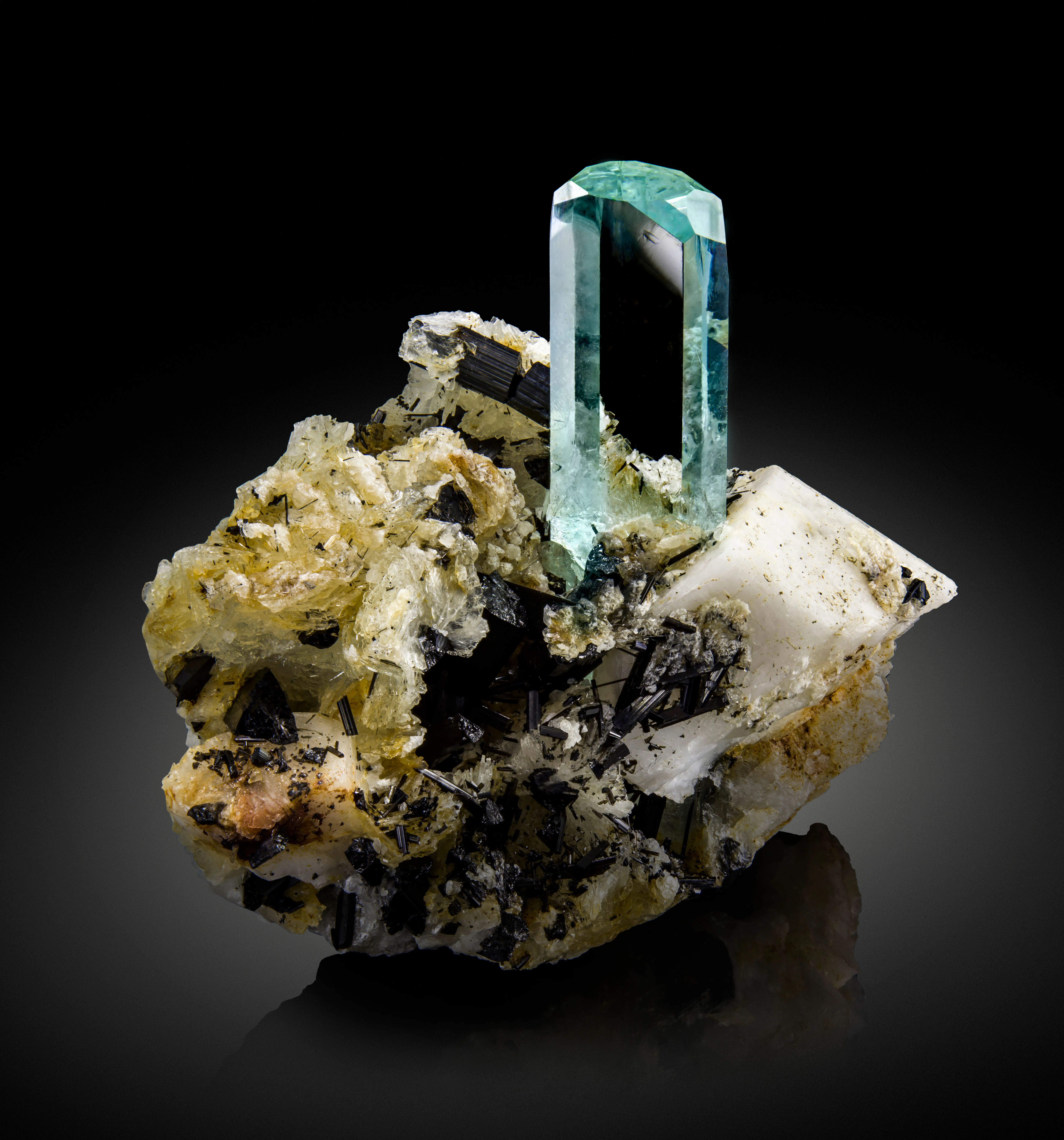 Aquamarine with Feldspar & Schorl - image 1
