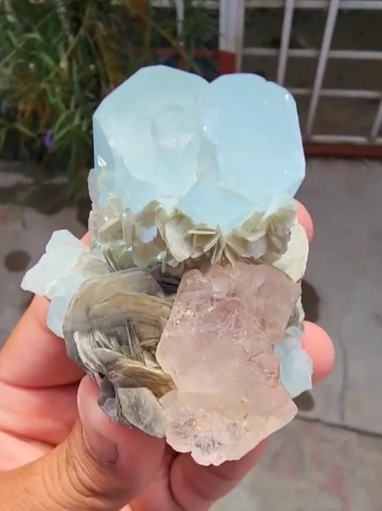 Aquamarine with Flourite from Pakistan, Gilgit-Baltistan, Nagar District, Aliabad - image 6