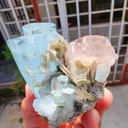 Aquamarine with Flourite from Pakistan, Gilgit-Baltistan, Nagar District, Aliabad - image 1