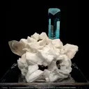 Aquamarine with Garnet and Quartz on Feldspar - image 1