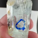 Aquamarine with hematite with moving water bubble from Pakistan - image 2