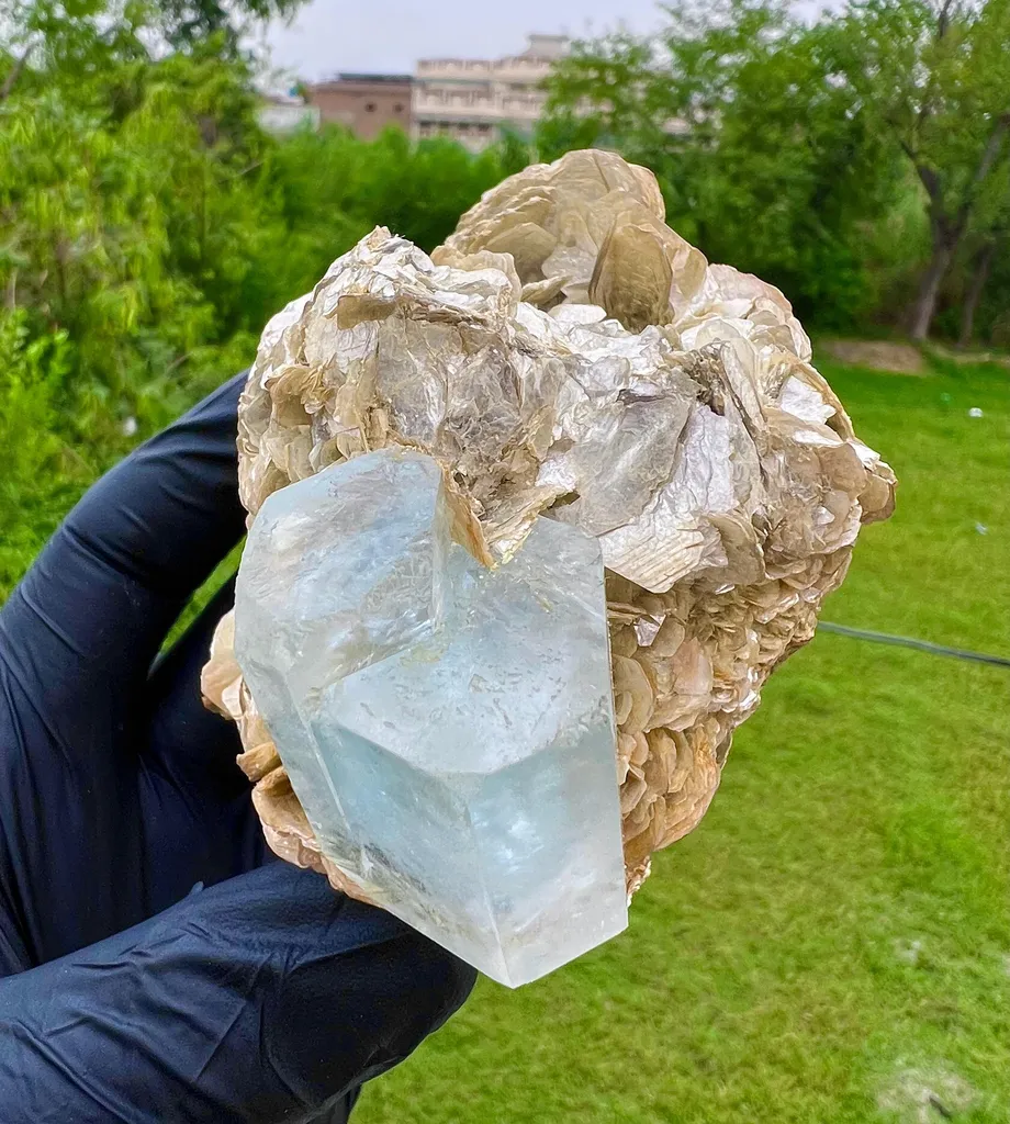Aquamarine with mica - image 4