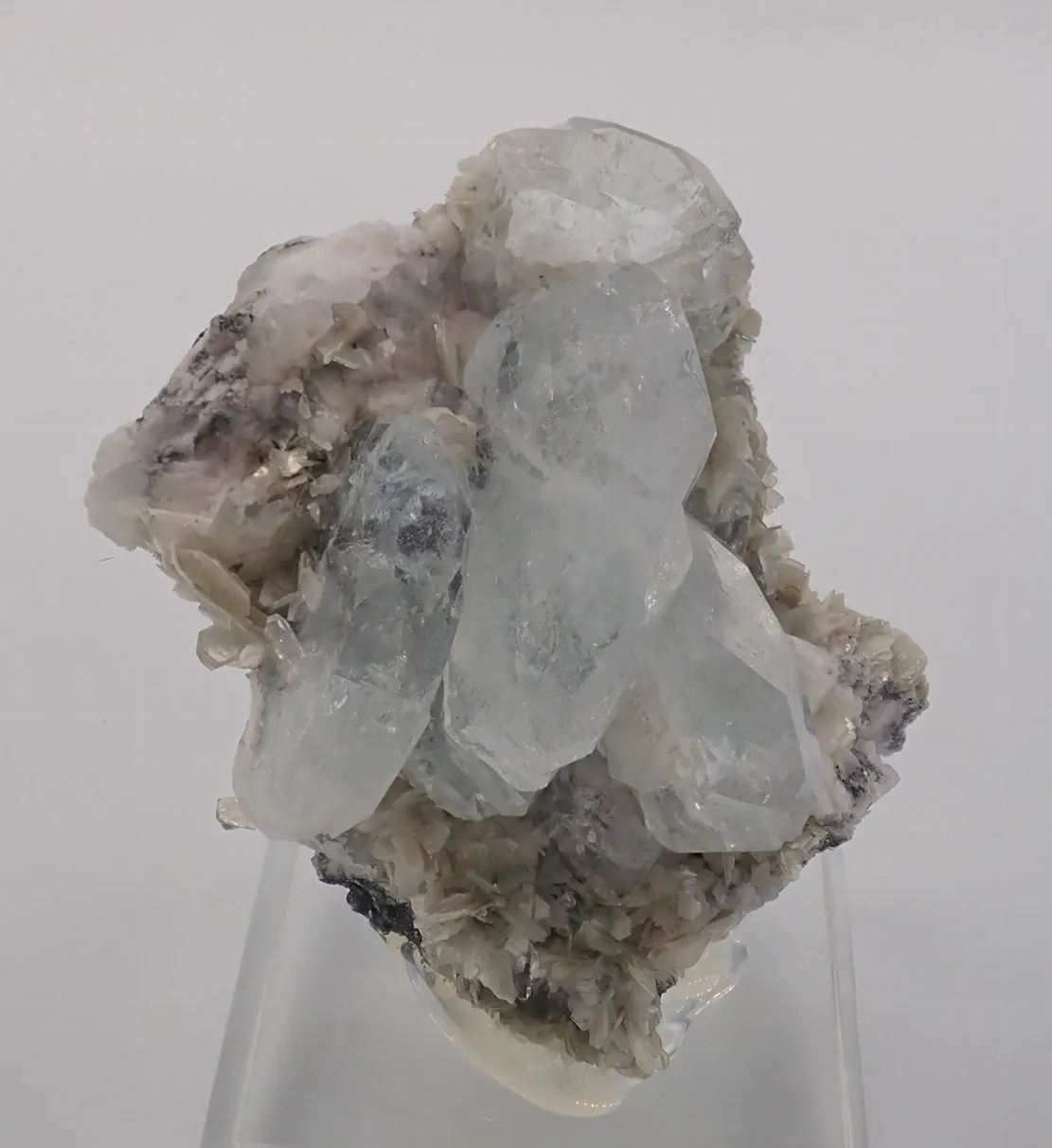 Aquamarine with Muscovite and Microcline Feldspar - image 4