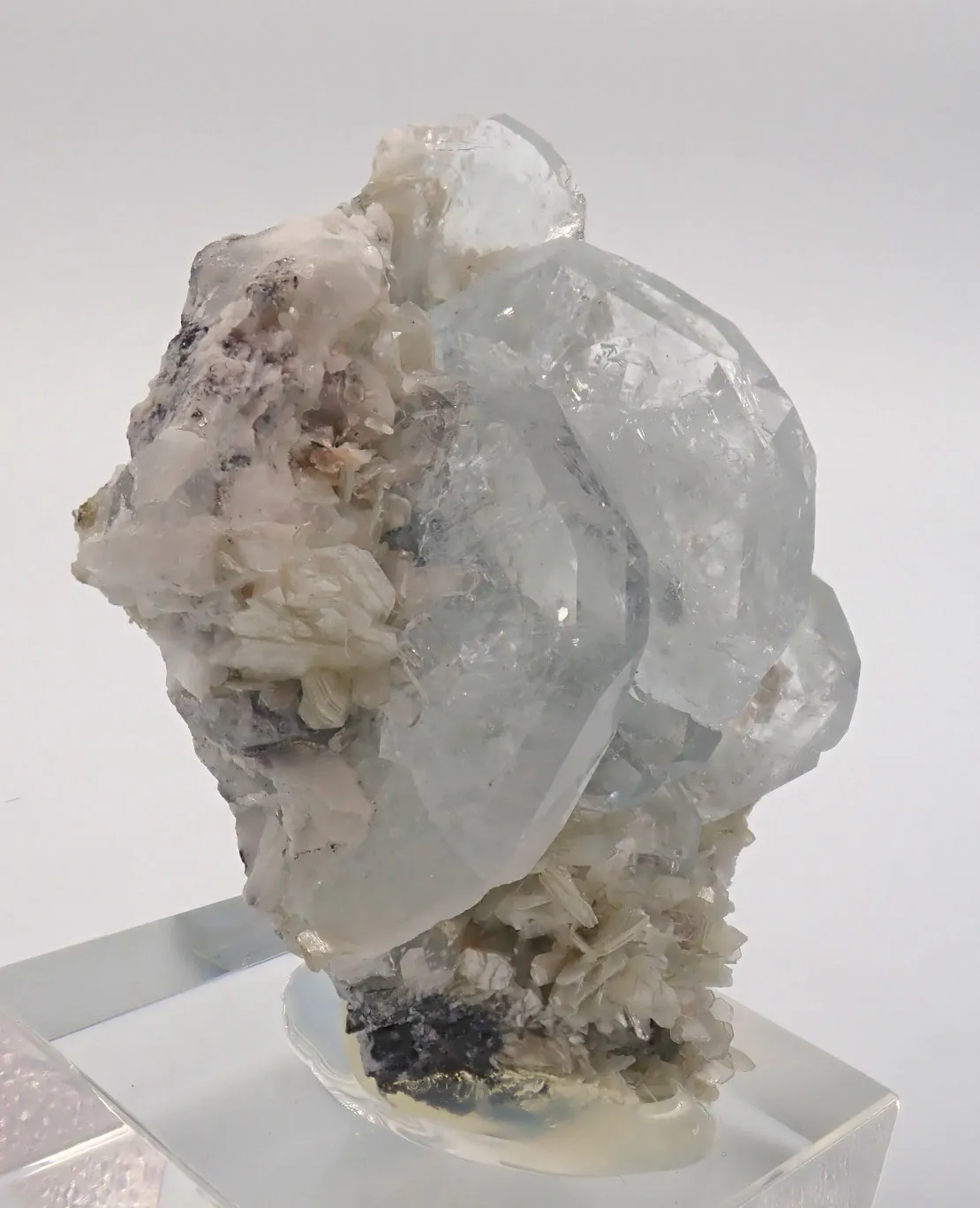 Aquamarine with Muscovite and Microcline Feldspar - image 2