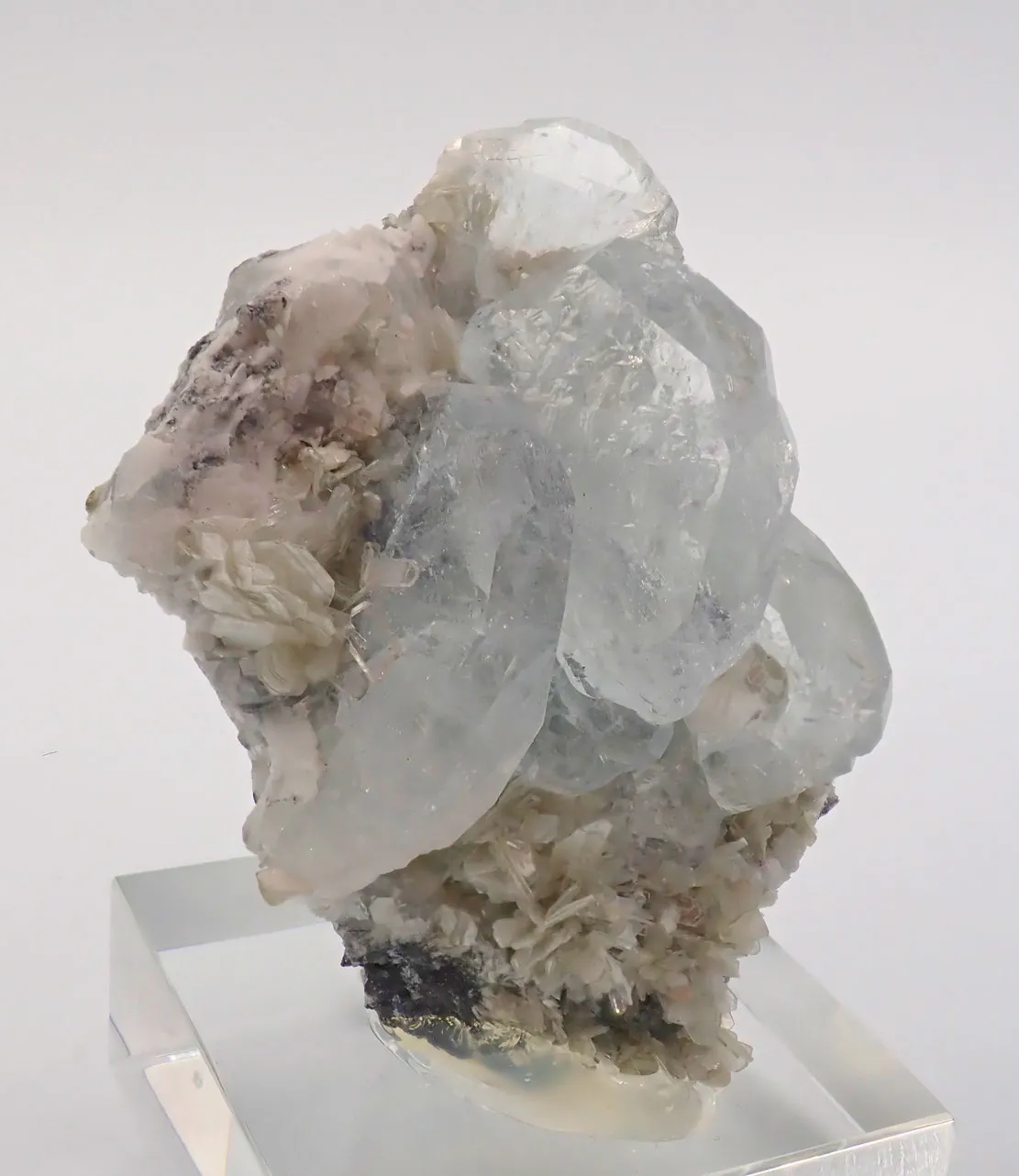 Aquamarine with Muscovite and Microcline Feldspar - image 3