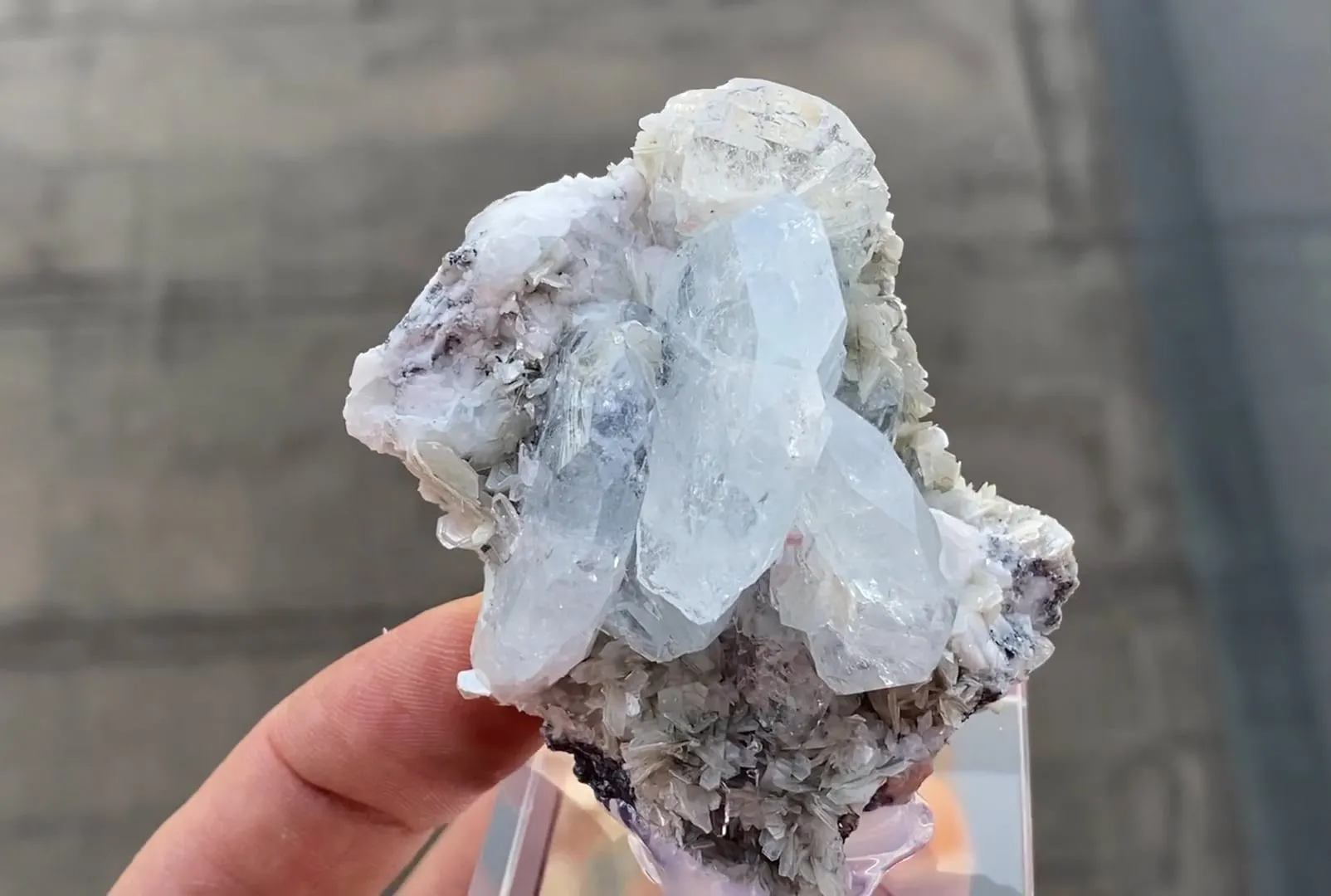 Aquamarine with Muscovite and Microcline Feldspar - image 5