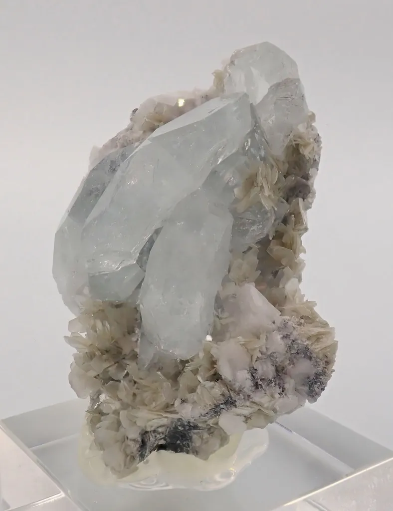 Aquamarine with Muscovite and Microcline Feldspar image