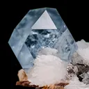Aquamarine with Muscovite, Cleavelandite, and Fluorite - image 1