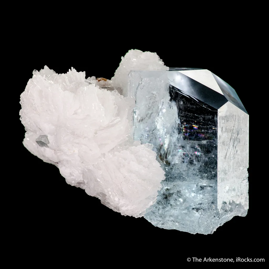 Aquamarine with Muscovite, Cleavelandite, and Fluorite - image 4