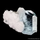 Aquamarine with Muscovite, Cleavelandite, and Fluorite - image 4