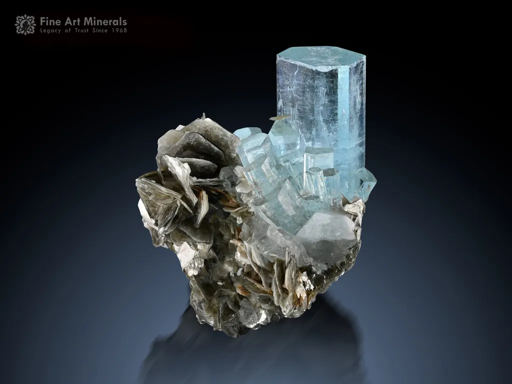 Aquamarine with Muscovite from Nagar Pakistan image
